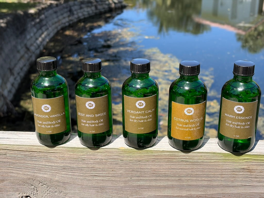 LAVENDER, VANILLA HAIR AND BODY OIL  (for oily hair and skin)                (feminine natural scent)